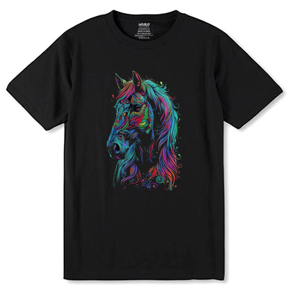 Spirit animal Horse - Unisex Round Neck Regular Fit 100% Combed Cotton Half Sleeve T-Shirt - Mojilo Mart