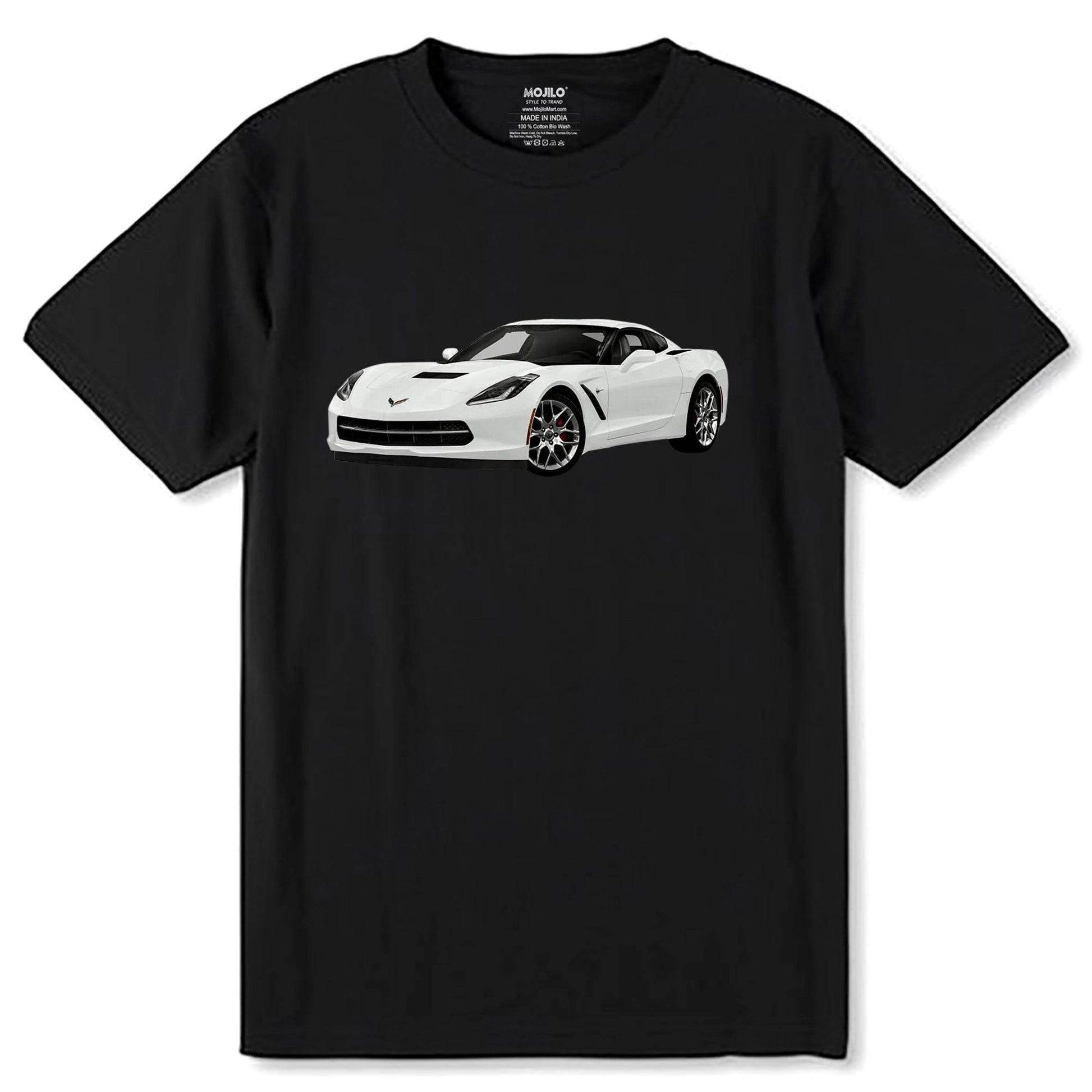 Sports Car C7 - Unisex Round Neck Regular Fit 100% Combed Cotton Half Sleeve T-Shirt - Mojilo Mart
