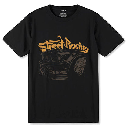 Street Racing - Unisex Round Neck Regular Fit 100% Combed Cotton Half Sleeve T-Shirt - Mojilo Mart