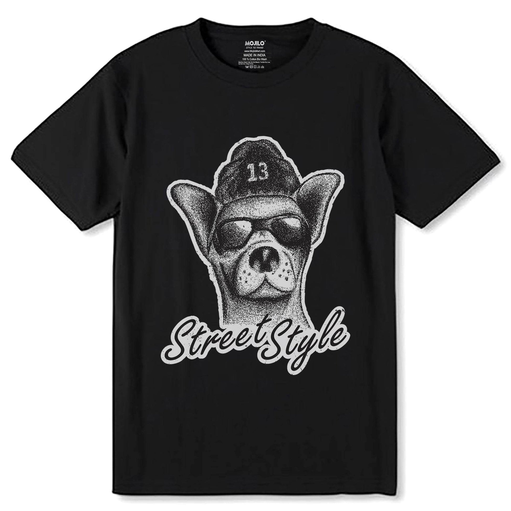 Street Style - Unisex Round Neck Regular Fit 100% Combed Cotton Half Sleeve T-Shirt - Mojilo Mart