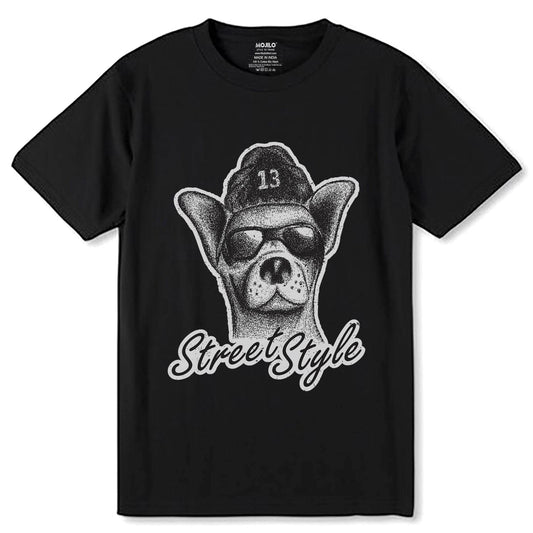 Street Style - Unisex Round Neck Regular Fit 100% Combed Cotton Half Sleeve T-Shirt - Mojilo Mart