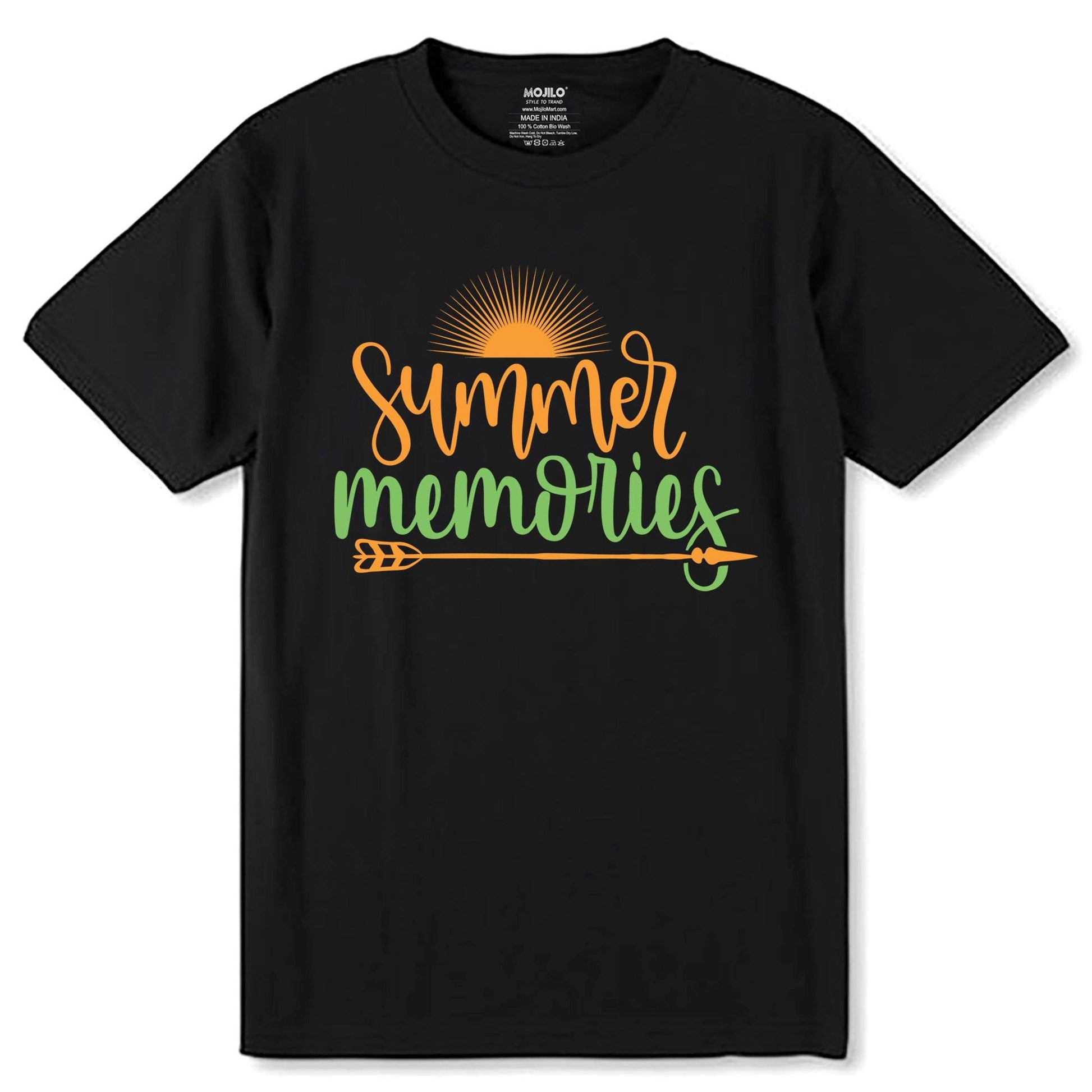 Summer Memories - Unisex Round Neck Regular Fit 100% Combed Cotton Half Sleeve T-Shirt - Mojilo Mart