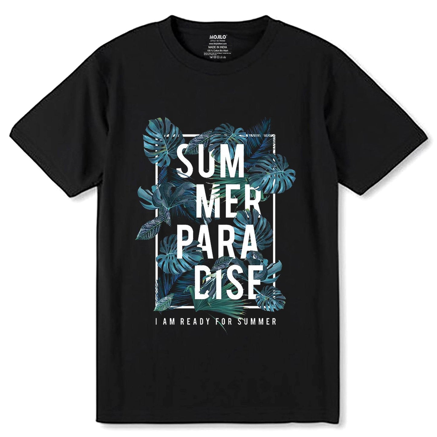 Summer Paradise I Am Ready For Summer - Unisex Round Neck Regular Fit 100% Combed Cotton Half Sleeve T-Shirt - Mojilo Mart