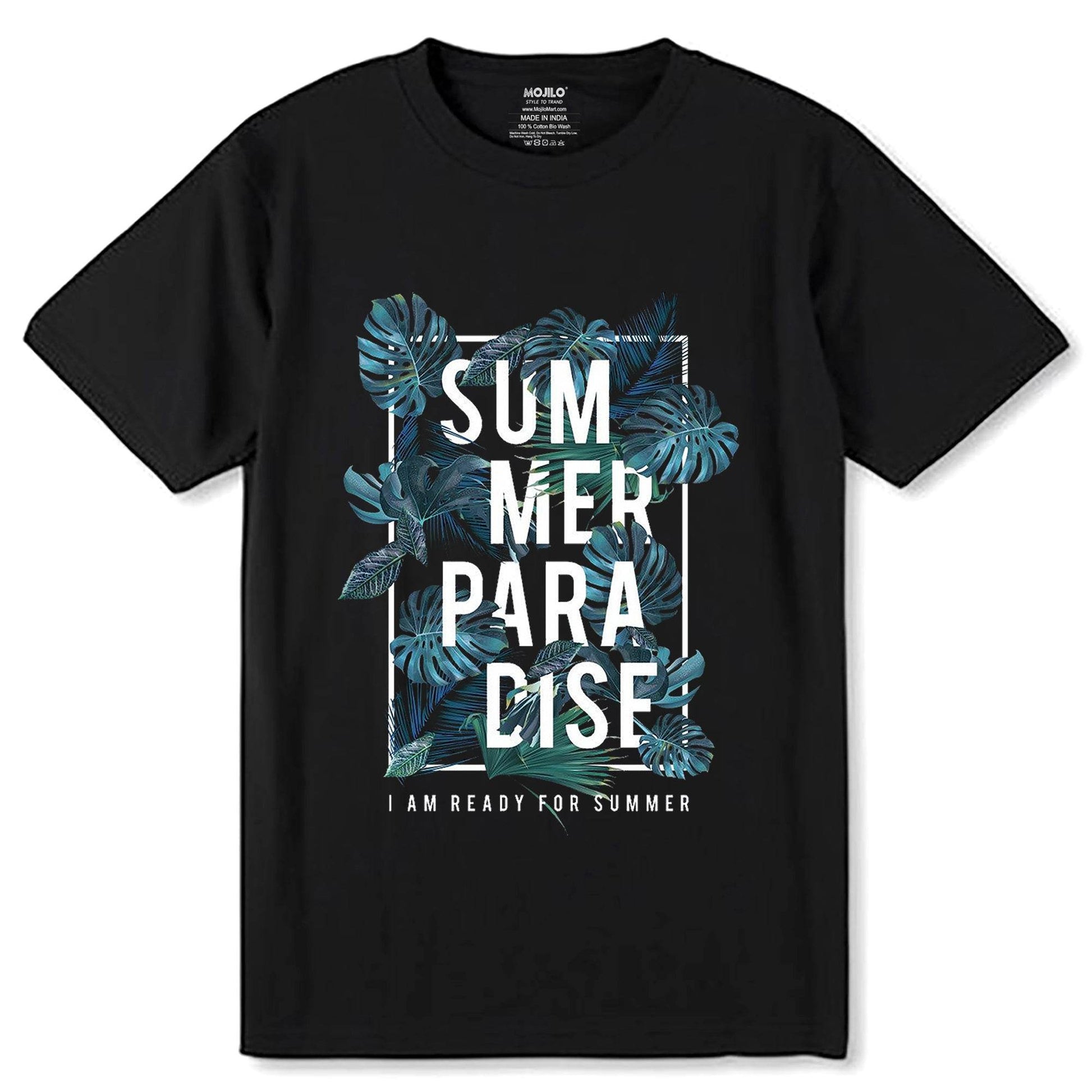 Summer Paradise I Am Ready For Summer - Unisex Round Neck Regular Fit 100% Combed Cotton Half Sleeve T-Shirt - Mojilo Mart
