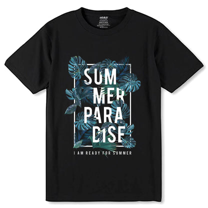 Summer Paradise I Am Ready For Summer - Unisex Round Neck Regular Fit 100% Combed Cotton Half Sleeve T-Shirt - Mojilo Mart