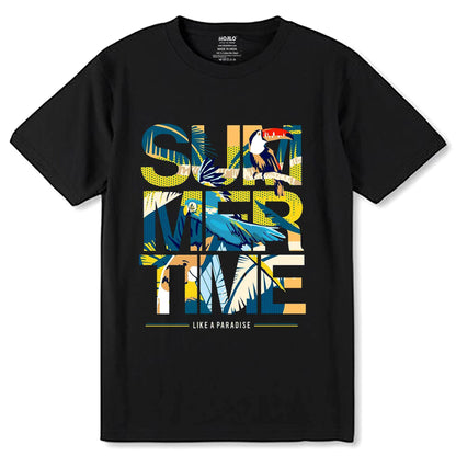 Summer Time Like A Paradise - Unisex Round Neck Regular Fit 100% Combed Cotton Half Sleeve T-Shirt - Mojilo Mart