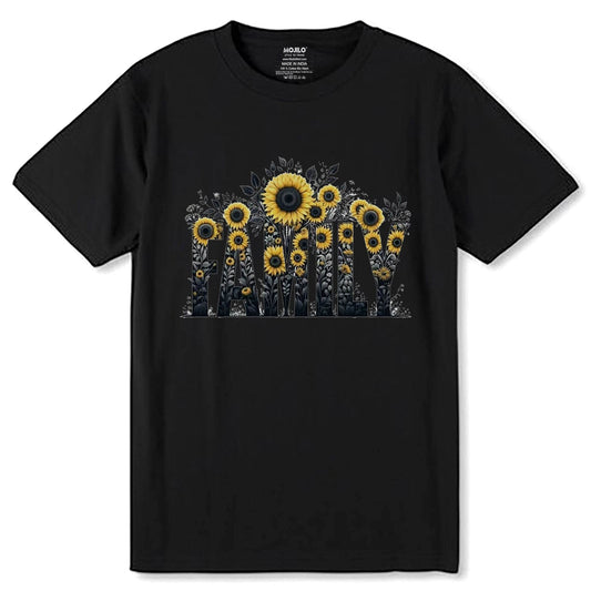 Sunflower Family - Unisex Round Neck Regular Fit 100% Combed Cotton Half Sleeve T-Shirt - Mojilo Mart
