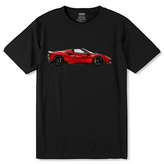 Supercar Vehicle Ferrari F8 Spider - Unisex Round Neck Regular Fit 100% Combed Cotton Half Sleeve T-Shirt - Mojilo Mart