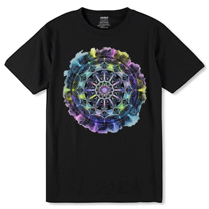 Surreal Fractal Mandala - Unisex Round Neck Regular Fit 100% Combed Cotton Half Sleeve T-Shirt - Mojilo Mart