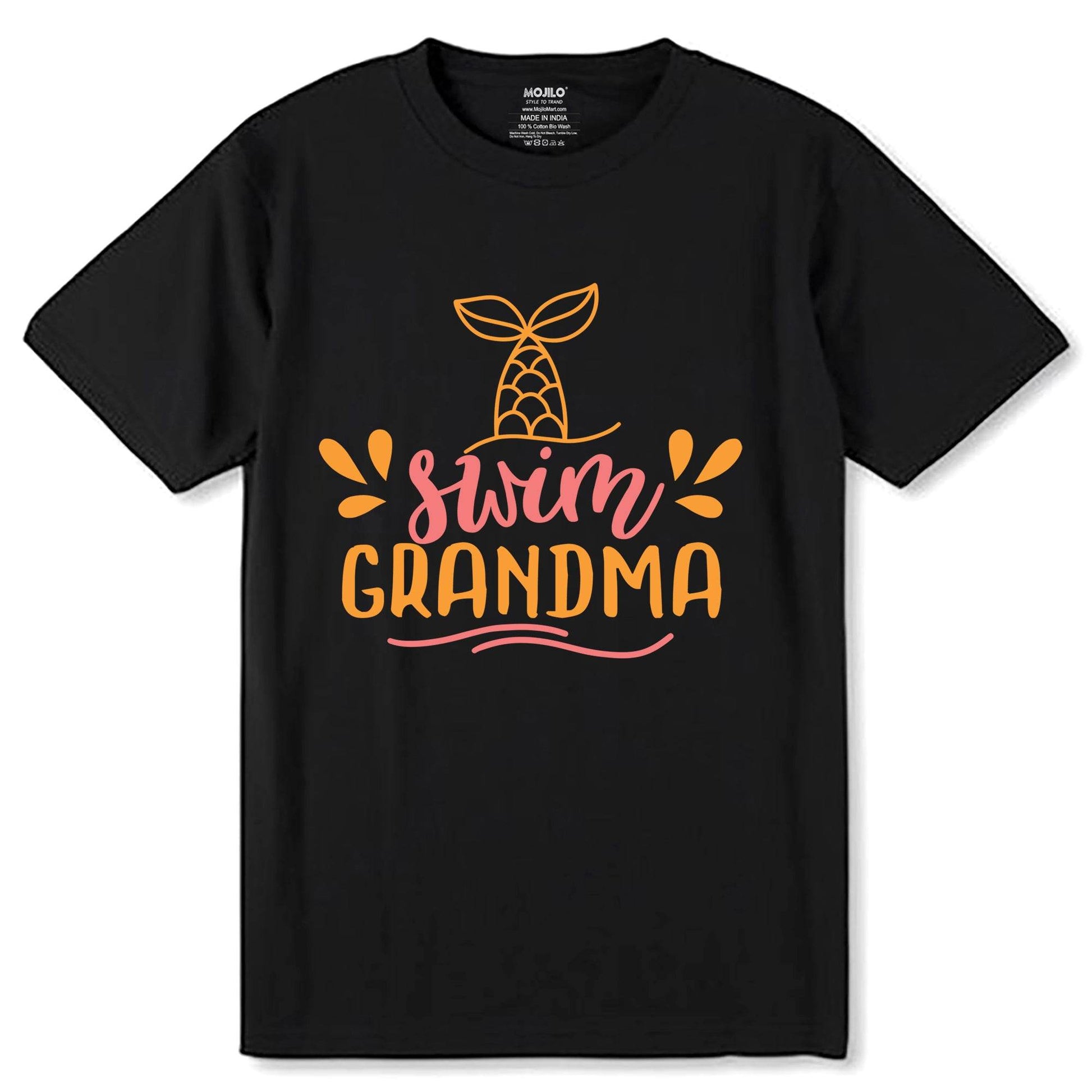 Swim Grandpa - Unisex Round Neck Regular Fit 100% Combed Cotton Half Sleeve T-Shirt - Mojilo Mart
