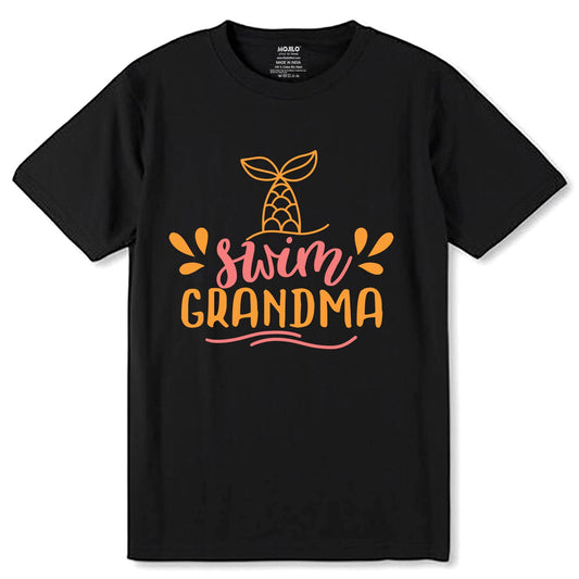 Swim Grandpa - Unisex Round Neck Regular Fit 100% Combed Cotton Half Sleeve T-Shirt - Mojilo Mart