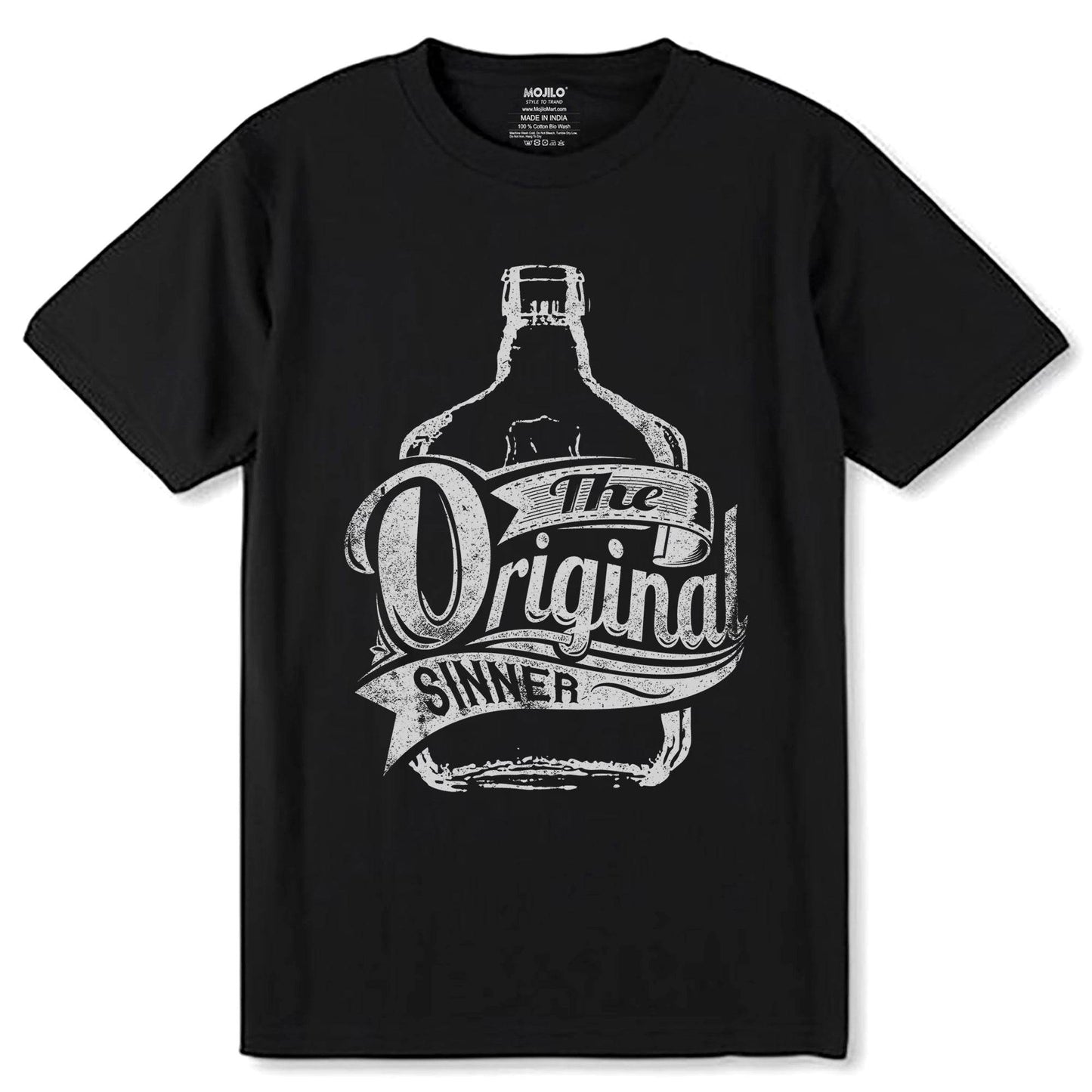 THE Original SINNER - Unisex Round Neck Regular Fit 100% Combed Cotton Half Sleeve T-Shirt - Mojilo Mart