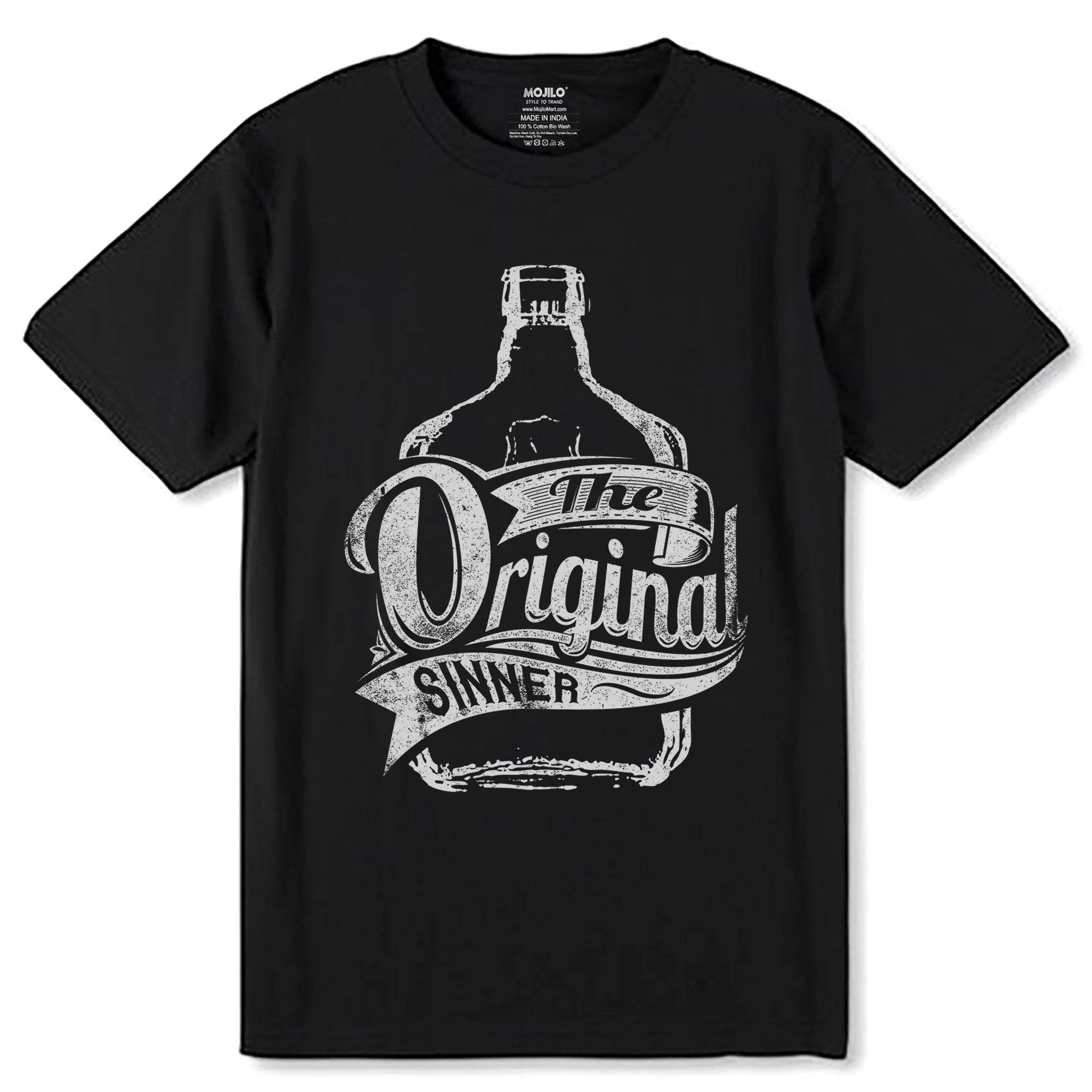 THE Original SINNER - Unisex Round Neck Regular Fit 100% Combed Cotton Half Sleeve T-Shirt - Mojilo Mart