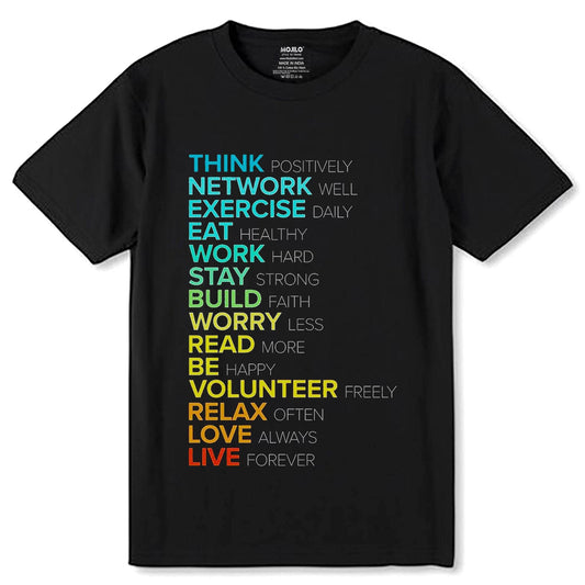 THINK POSITIVELY NETWORK - Unisex Round Neck Regular Fit 100% Combed Cotton Half Sleeve T-Shirt - Mojilo Mart