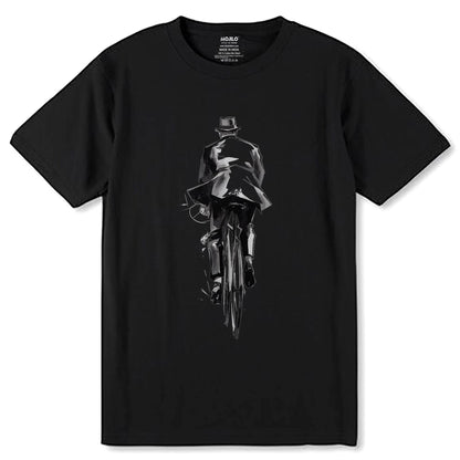 The Death Cool Skeleton Riding A Bicycle - Unisex Round Neck Regular Fit 100% Combed Cotton Half Sleeve T-Shirt - Mojilo Mart