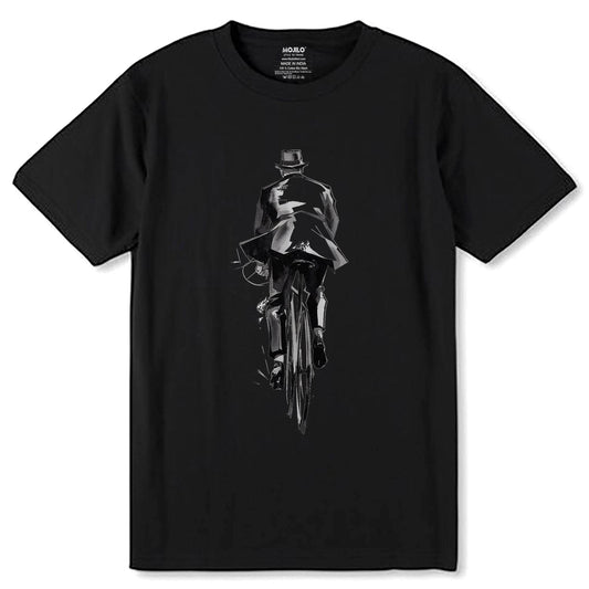 The Death Cool Skeleton Riding A Bicycle - Unisex Round Neck Regular Fit 100% Combed Cotton Half Sleeve T-Shirt - Mojilo Mart