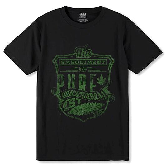 The EMBODIMENT OF PURE awesomeness EST 2012 - Unisex Round Neck Regular Fit 100% Combed Cotton Half Sleeve T-Shirt - Mojilo Mart