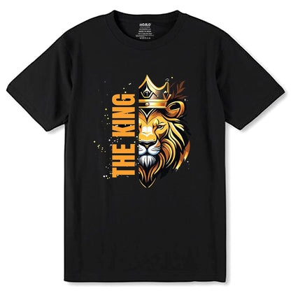 The King Lion Tshirt - Unisex Round Neck Regular Fit 100% Combed Cotton Half Sleeve T-Shirt - Mojilo Mart