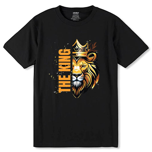 The King Lion Tshirt - Unisex Round Neck Regular Fit 100% Combed Cotton Half Sleeve T-Shirt - Mojilo Mart