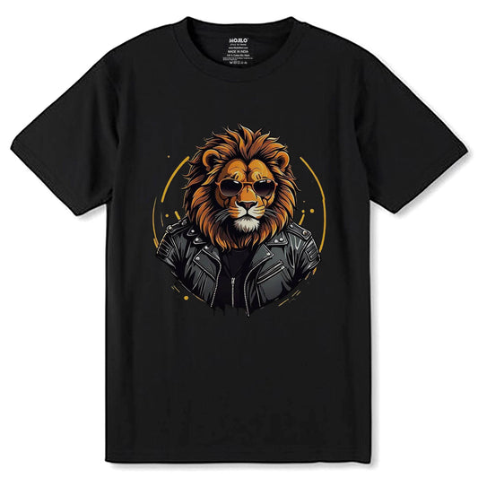 This Stylish Lion - Unisex Round Neck Regular Fit 100% Combed Cotton Half Sleeve T-Shirt - Mojilo Mart
