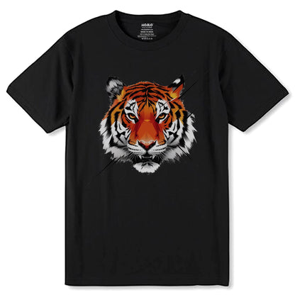 Tiger Graphic Face - Unisex Round Neck Regular Fit 100% Combed Cotton Half Sleeve T-Shirt - Mojilo Mart