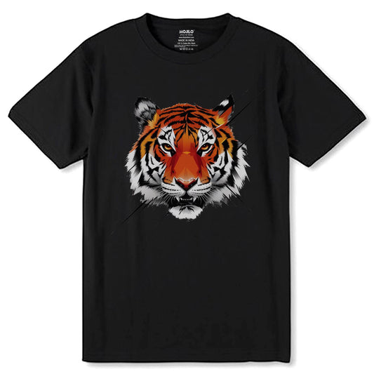 Tiger Graphic Face - Unisex Round Neck Regular Fit 100% Combed Cotton Half Sleeve T-Shirt - Mojilo Mart