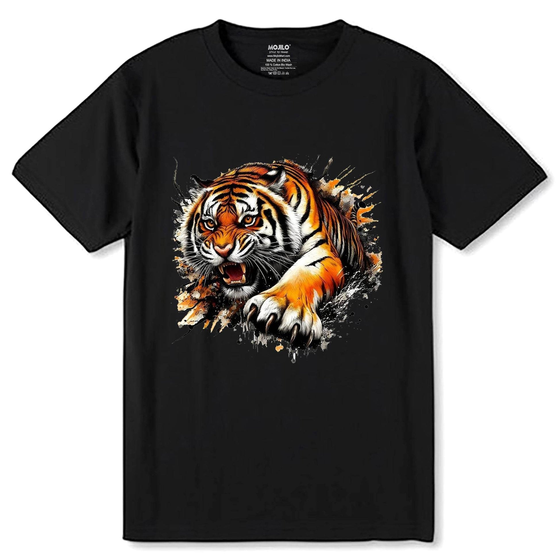 Tiger King, King of the Jungle - Unisex Round Neck Regular Fit 100% Combed Cotton Half Sleeve T-Shirt - Mojilo Mart