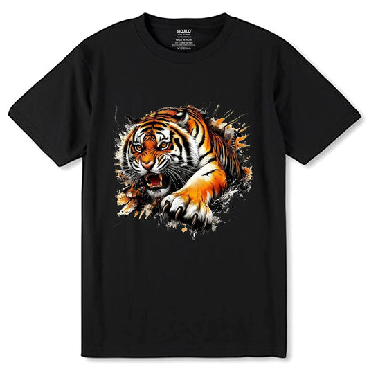 Tiger King, King of the Jungle - Unisex Round Neck Regular Fit 100% Combed Cotton Half Sleeve T-Shirt - Mojilo Mart