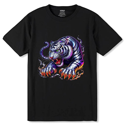 Tiger's Realm Fashion Graphic - Unisex Round Neck Regular Fit 100% Combed Cotton Half Sleeve T-Shirt - Mojilo Mart