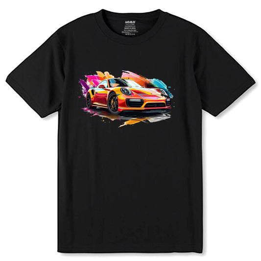 Tokyo Classic GT3 RS - Unisex Round Neck Regular Fit 100% Combed Cotton Half Sleeve T-Shirt - Mojilo Mart