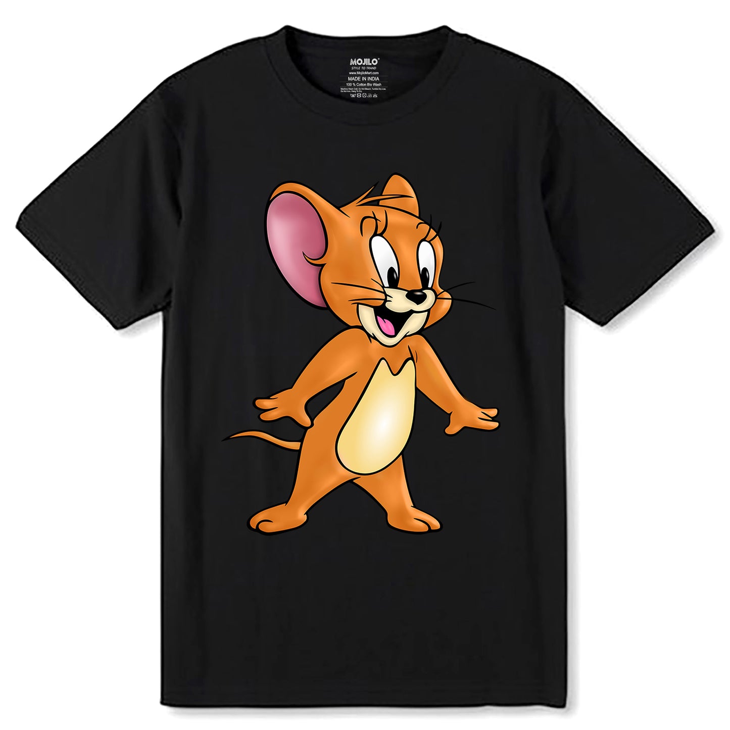 Tom & Jerry - Unisex Round Neck Regular Fit 100% Combed Cotton Half Sleeve T-Shirt - Mojilo Mart