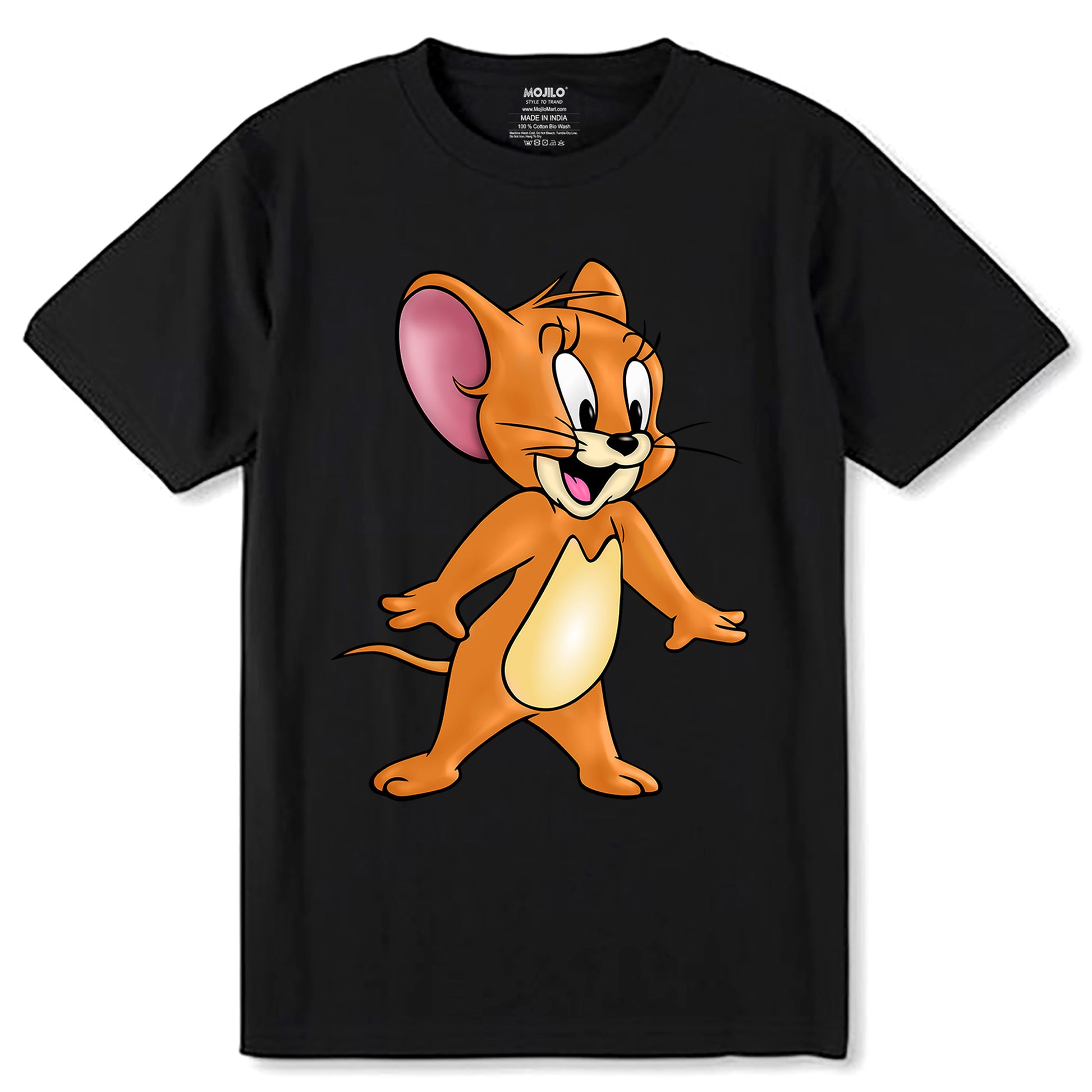 Tom & Jerry - Unisex Round Neck Regular Fit 100% Combed Cotton Half Sleeve T-Shirt - Mojilo Mart