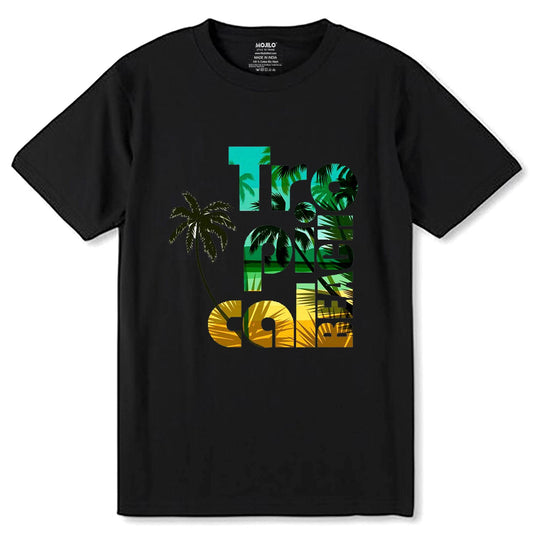 Tropical Beach TShirt, Summer Holiday TShirt - Unisex Round Neck Regular Fit 100% Combed Cotton Half Sleeve T-Shirt - Mojilo Mart