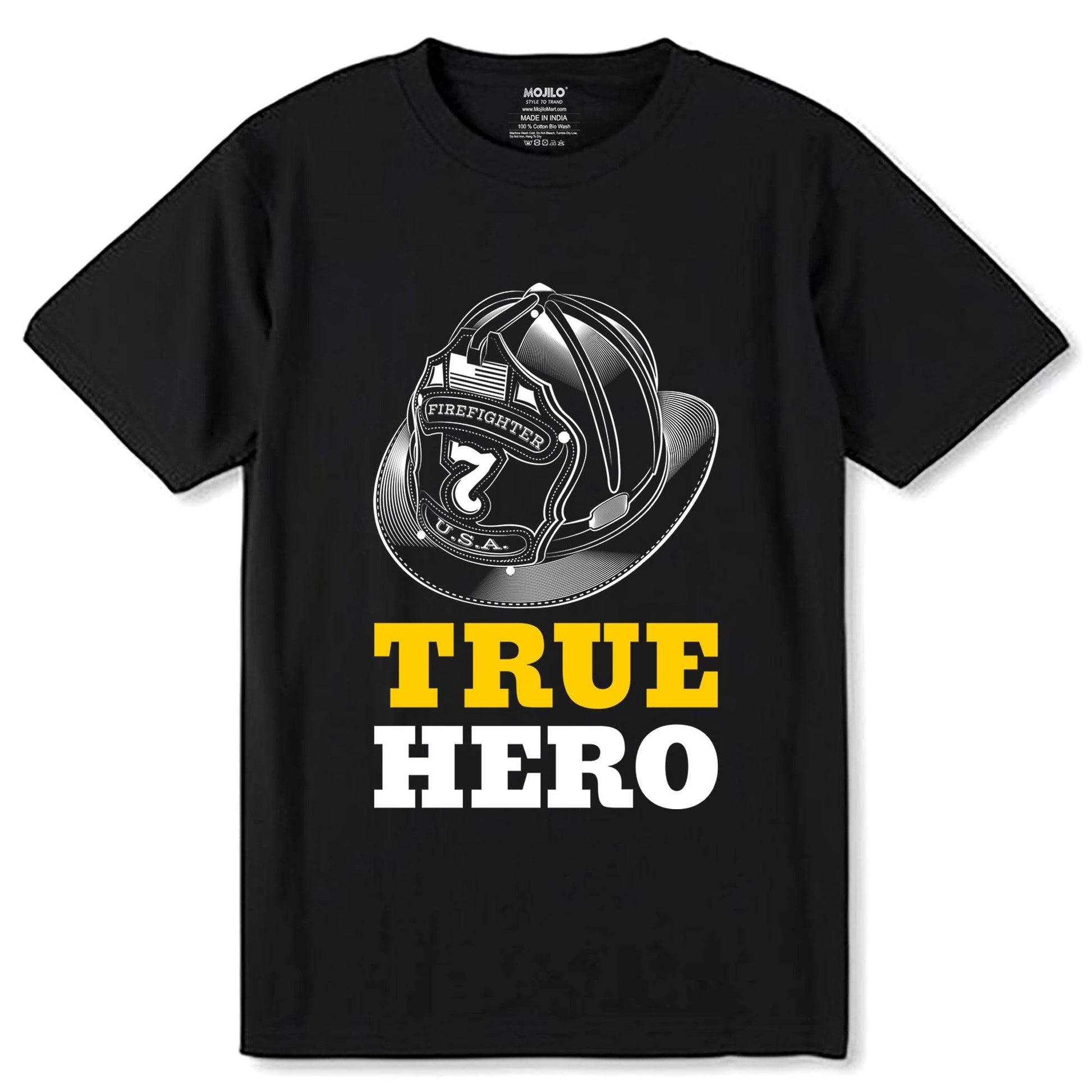 True Hero - Unisex Round Neck Regular Fit 100% Combed Cotton Half Sleeve T-Shirt - Mojilo Mart