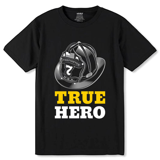 True Hero - Unisex Round Neck Regular Fit 100% Combed Cotton Half Sleeve T-Shirt - Mojilo Mart