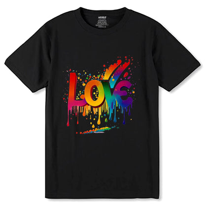 Unique Hand Drawn Love Is Love Rainbow - Unisex Round Neck Regular Fit 100% Combed Cotton Half Sleeve T-Shirt - Mojilo Mart