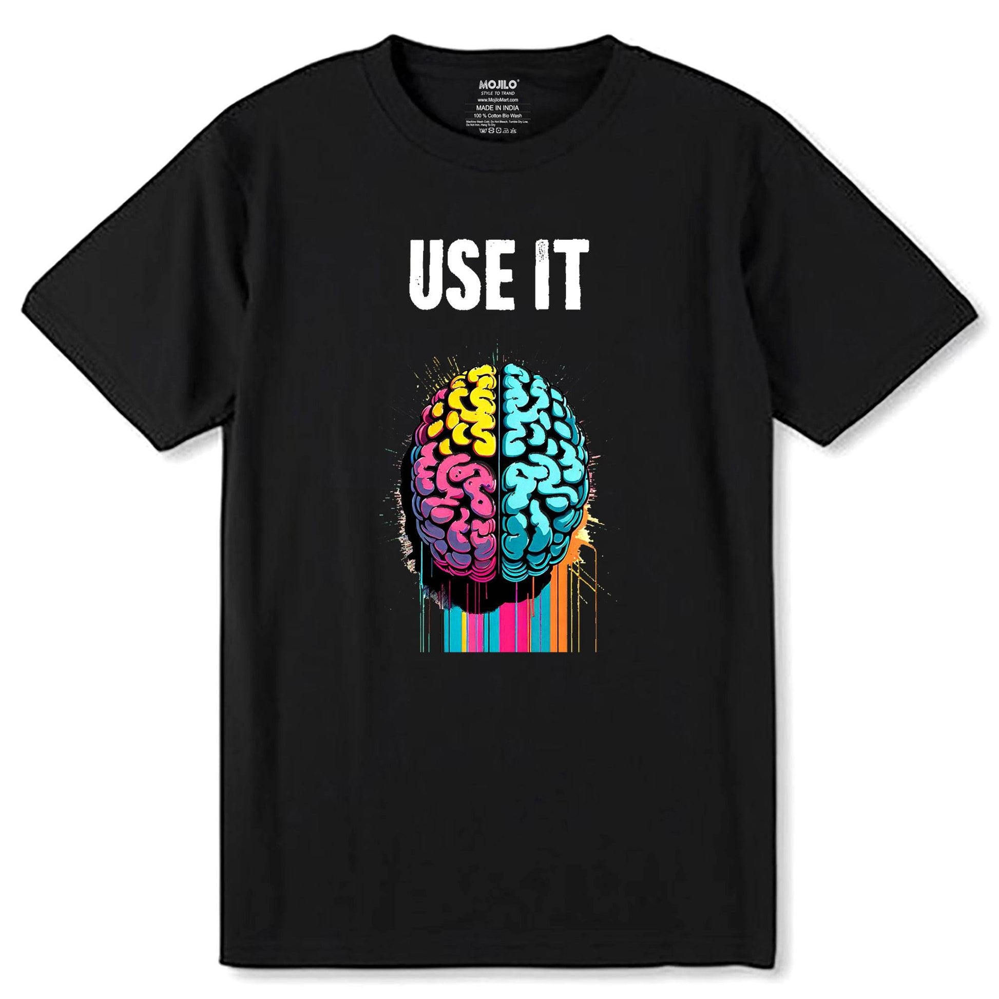 Use IT Artistic Brain Art IQ Physics - Unisex Round Neck Regular Fit 100% Combed Cotton Half Sleeve T-Shirt - Mojilo Mart