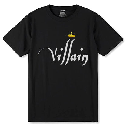 VILLAIN - Unisex Round Neck Regular Fit 100% Combed Cotton Half Sleeve T-Shirt - Mojilo Mart