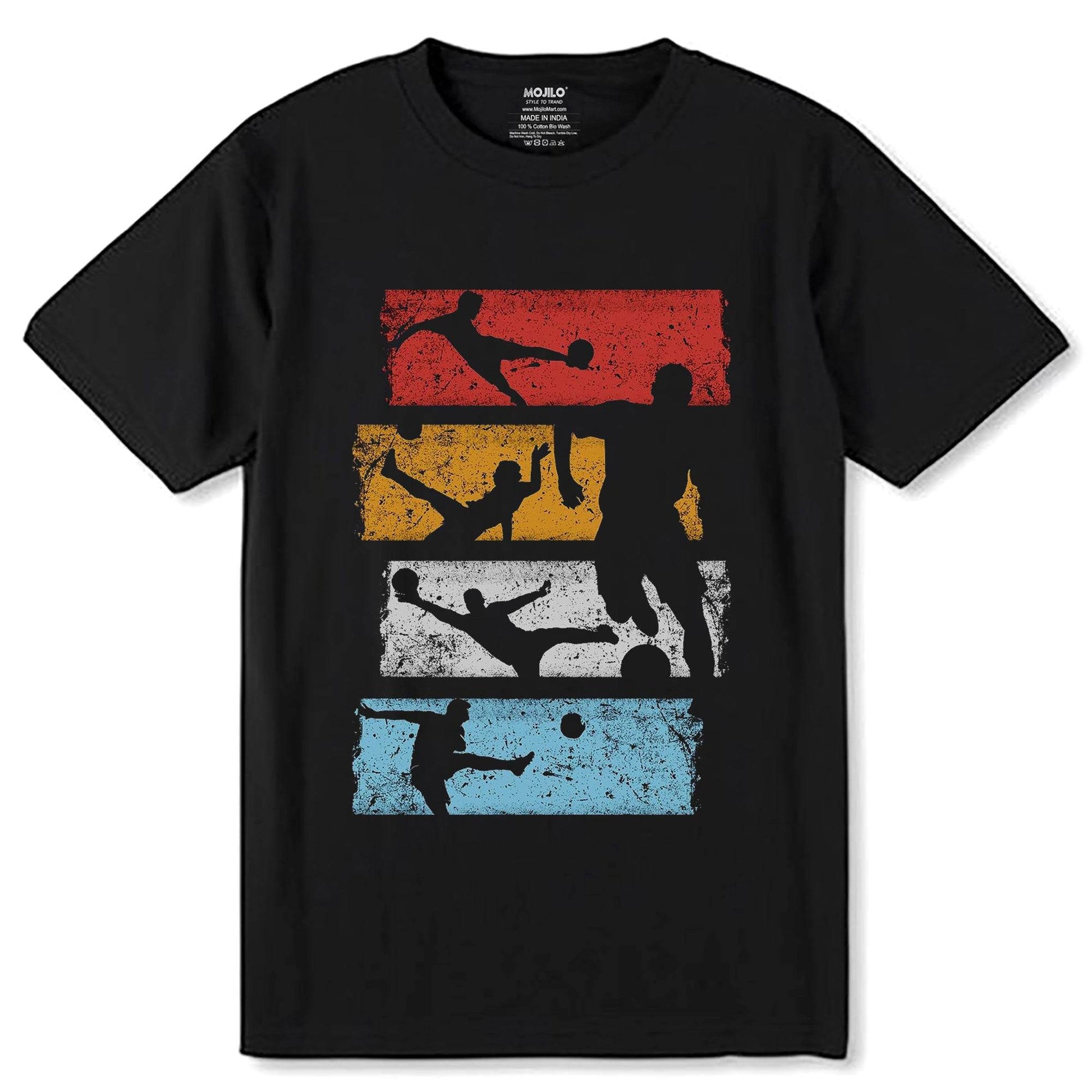 Vintage Volleyball Player Beach - Unisex Round Neck Regular Fit 100% Combed Cotton Half Sleeve T-Shirt - Mojilo Mart