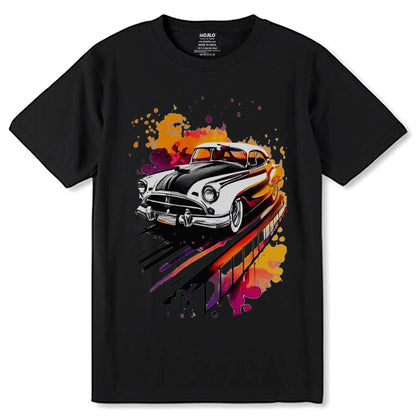 Vintage car Hand drawing - Unisex Round Neck Regular Fit 100% Combed Cotton Half Sleeve T-Shirt - Mojilo Mart