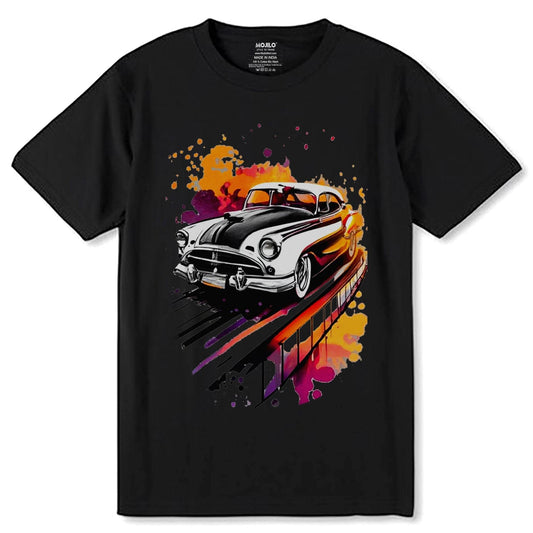 Vintage car Hand drawing - Unisex Round Neck Regular Fit 100% Combed Cotton Half Sleeve T-Shirt - Mojilo Mart