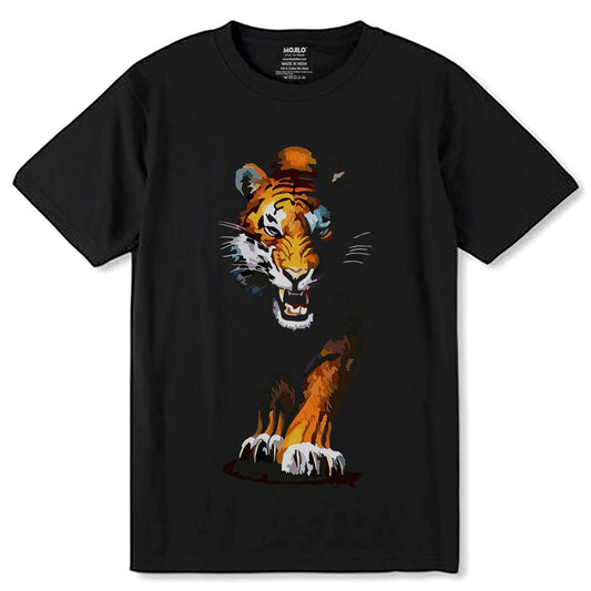 Waltractive Tiger - Unisex Round Neck Regular Fit 100% Combed Cotton Half Sleeve T-Shirt - Mojilo Mart