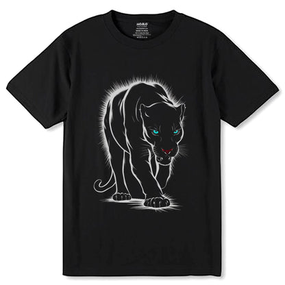 Wild Animal Black Panther - Unisex Round Neck Regular Fit 100% Combed Cotton Half Sleeve T-Shirt - Mojilo Mart