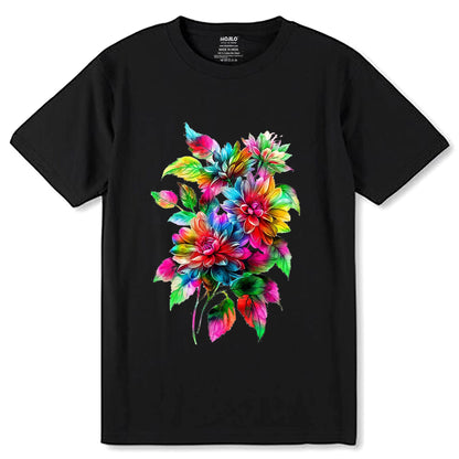 Wild Flower - Unisex Round Neck Regular Fit 100% Combed Cotton Half Sleeve T-Shirt - Mojilo Mart