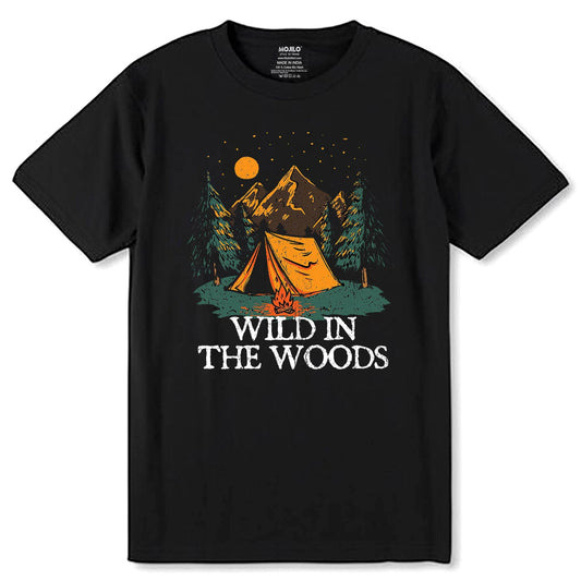 Wild In The Woods - Unisex Round Neck Regular Fit 100% Combed Cotton Half Sleeve T-Shirt - Mojilo Mart