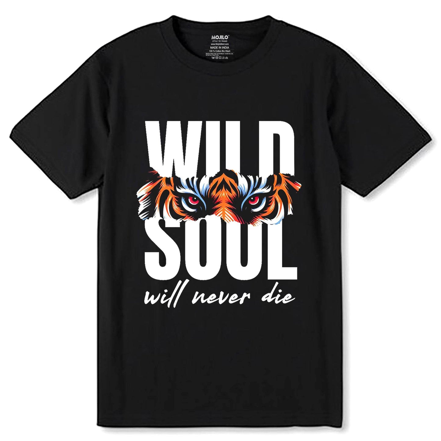 Wild Soul Will Never Die - Unisex Round Neck Regular Fit 100% Combed Cotton Half Sleeve T-Shirt - Mojilo Mart