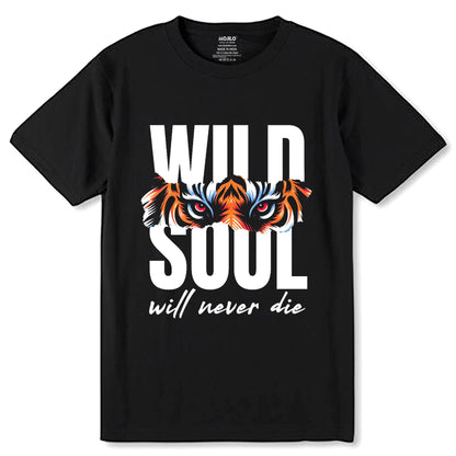 Wild Soul Will Never Die - Unisex Round Neck Regular Fit 100% Combed Cotton Half Sleeve T-Shirt - Mojilo Mart