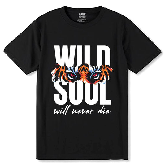 Wild Soul Will Never Die - Unisex Round Neck Regular Fit 100% Combed Cotton Half Sleeve T-Shirt - Mojilo Mart
