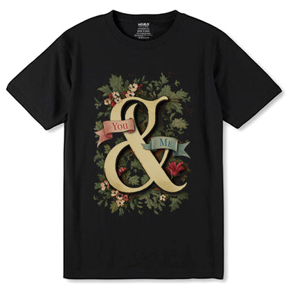 YOU & ME - Unisex Round Neck Regular Fit 100% Combed Cotton Half Sleeve T-Shirt - Mojilo Mart
