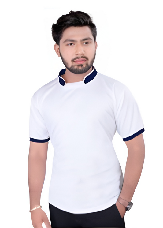 Chinese Collar Dotnet T-Shirt with DTF Printing and 180 GSM Fabric Custom Tshirt Printing